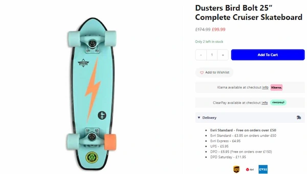 dusters-bird-bolt-25-inch-complete-cruiser-skateboard