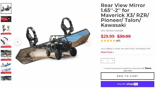 rear-view-mirror-1.65''-2''-for-maverick-x3-rzr-pioneer-talon-kawasaki