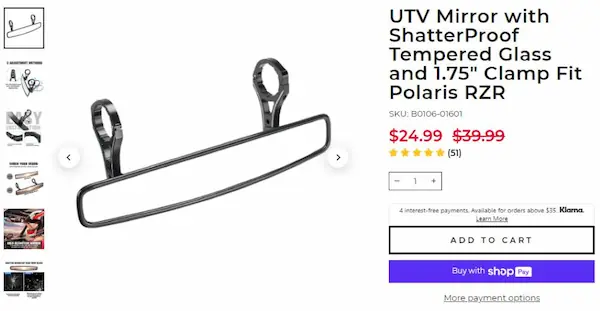 utv-mirror-with-shatterproof-tempered-glass-and-1.75-clamp-fit-polaris-rzr