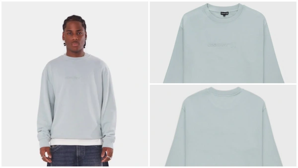 Embossed Sky Blue Crewneck